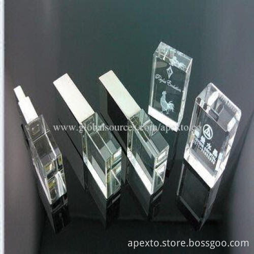 Crystal Shock-resistant Wooden USB Flash Drives with Up to 64GB Capacity, Supports Plug-and-play